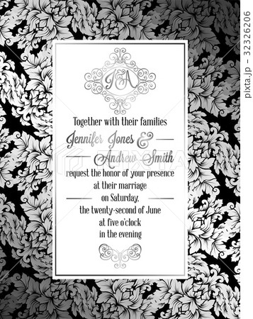 Vintage baroque style wedding invitation 32326206