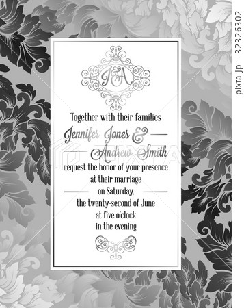 Vintage baroque style wedding invitation card 32326302