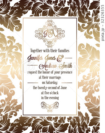 Vintage baroque style wedding invitation card Vintage baroque style wedding invitation card 32326355