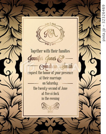 Vintage baroque style wedding invitation card 32326469