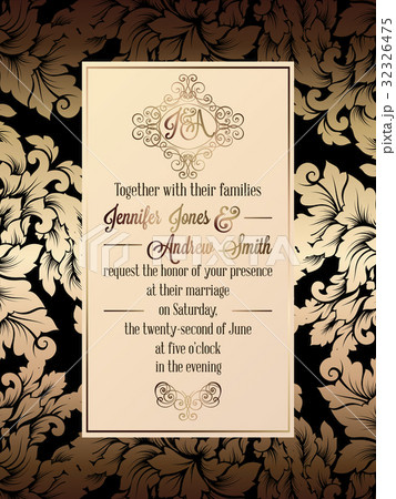 Vintage baroque style wedding invitation card Vintage baroque style wedding invitation card 32326475