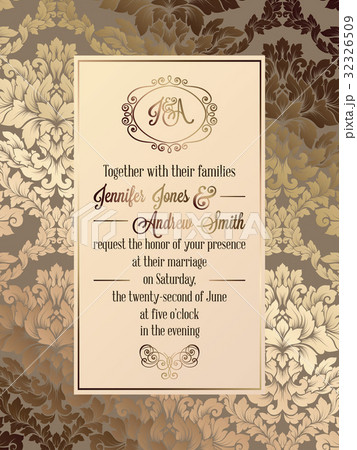 Vintage baroque style wedding invitation card Vintage baroque style wedding invitation card 32326509