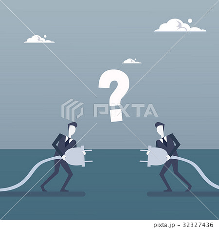 Business Men Holding Electrical Plug Teamwork Business Men Holding Electrical Plug Teamwork 32327436