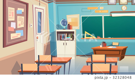 Empty School Class Room Interior Board Desk Empty School Class Room Interior Board Desk 32328048