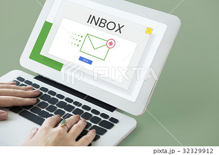 People using device for working with communication email icon 32329912