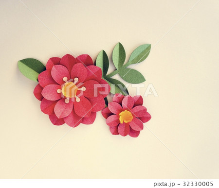 Handmade Papercraft Flowers Isolated Art 32330005