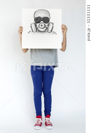 Stop Anti Against Abandon Gas Mask Word Graphic 32331131