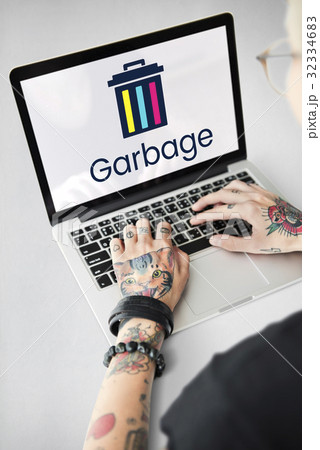 Delete Remove Trash Can Application Graphic 32334683