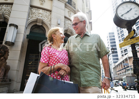 Senior Adult Couple Shopping Lifestyle Senior Adult Couple Shopping Lifestyle 32334715