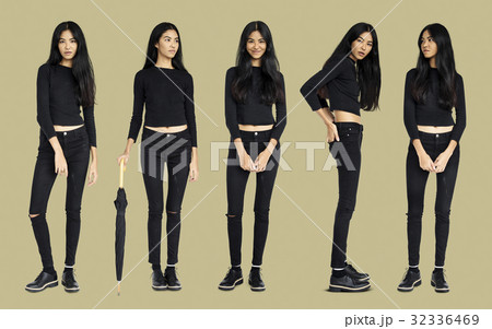 Adult Women Set Gesture Standing Studio Isolated Adult Women Set Gesture Standing Studio Isolated 32336469