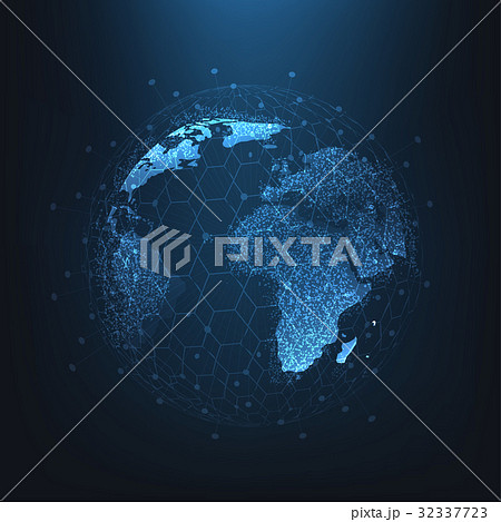 Global network connection. World map point 32337723