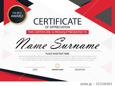 Red triangle Elegance horizontal certificate 32338365