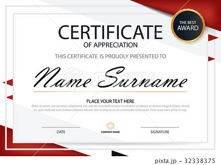 Red triangle Elegance horizontal certificate 32338375