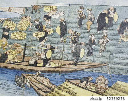 江戸時代の大阪八軒家浜の図画 江戸時代の大阪八軒家浜の図画 32339258