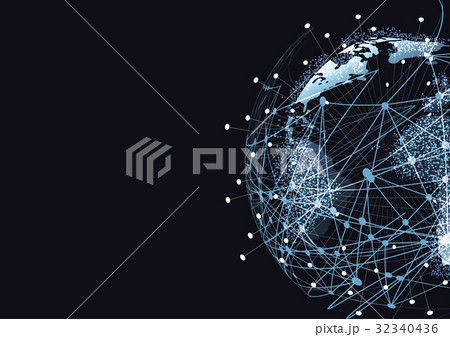 Global network connection. World map point 32340436