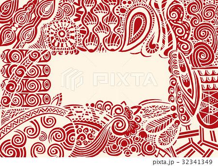 Zentangle  invitation border frame in book style. 32341349