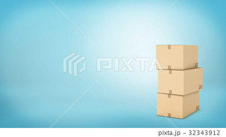 Rendering of three light beige cardboard mail box 32343912