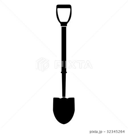 Shovel the black color icon . Shovel the black color icon . 32345264