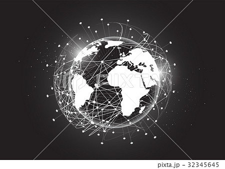 Global Network Connection World Map Pointのイラスト素材