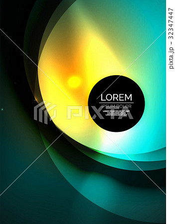 Overlapping circles on glowing abstract background Overlapping circles on glowing abstract background 32347447