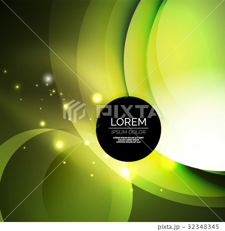 Digital illustration, glowing waves and circles 32348345