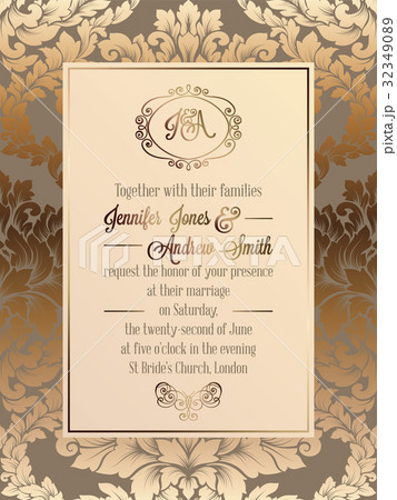 Vintage baroque style wedding invitation card Vintage baroque style wedding invitation card 32349089