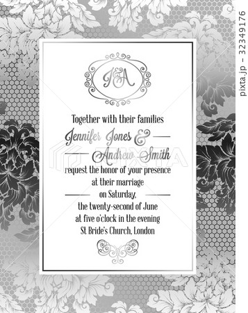 Vintage baroque style wedding invitation card Vintage baroque style wedding invitation card 32349176