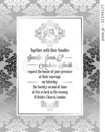 Vintage baroque style wedding invitation card Vintage baroque style wedding invitation card 32349177