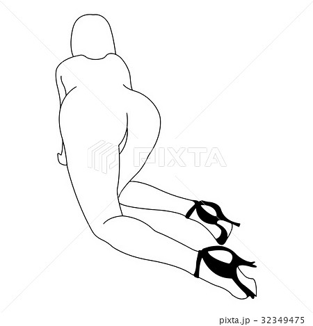 outline naked sexy kneeling woman outline naked sexy kneeling woman 32349475