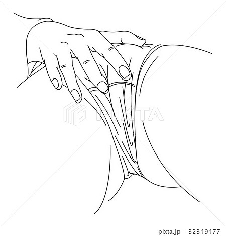 hand of man touching underpants at vagina area 32349477