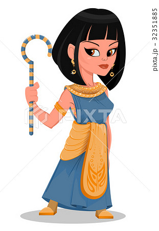 Cleopatra Beautiful Cartoon Egypt Queenのイラスト素材
