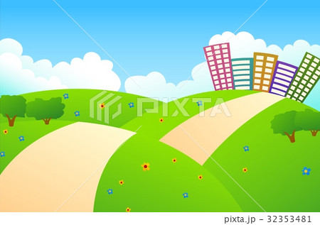 Urban City And Green Hills 32353481
