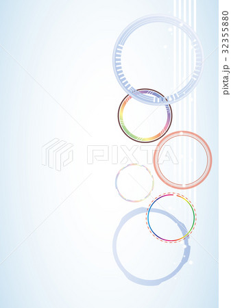輪の連なり（背景素材）_青ベース_カラフル 32355880