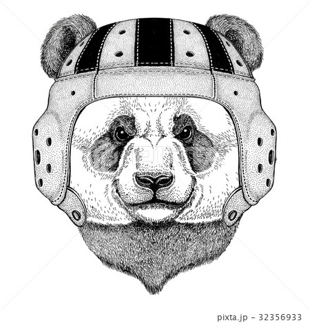Panda bear, bamboo bear Wild animal wearing rugby 32356933