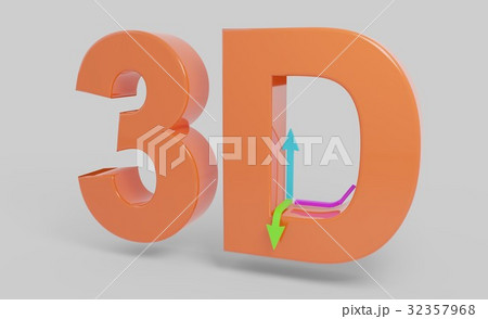 3D text orange with arrows illustration 32357968