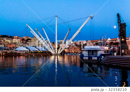 the port of genoa at dusk, Italy the port of genoa at dusk, Italy 32358210