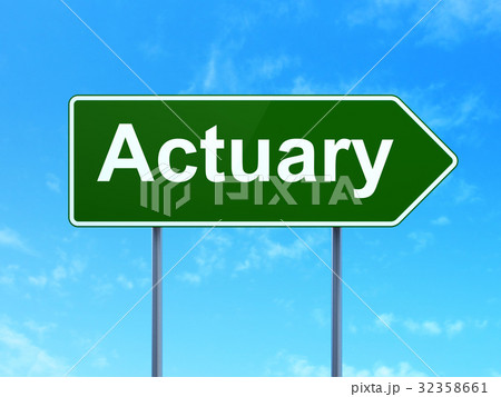 Insurance concept: Actuary on road sign background 32358661