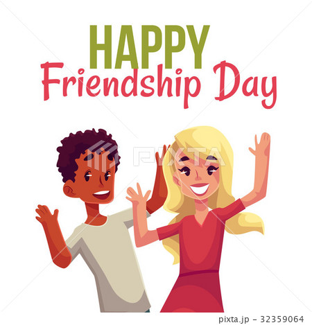 Happy friendship day greeting card 32359064