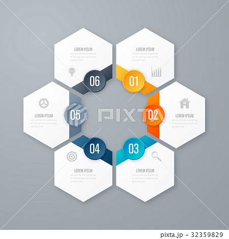 Vector illustration infographics six options 32359829