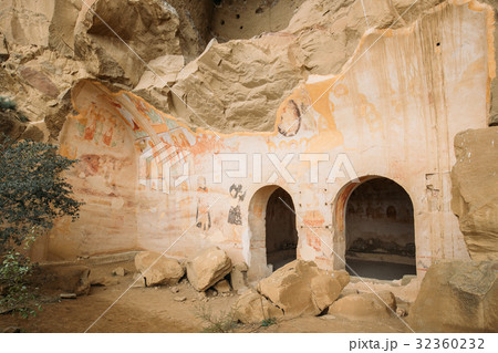 Ancient Frescoes In Walls Of Caves Of David Gareja 32360232