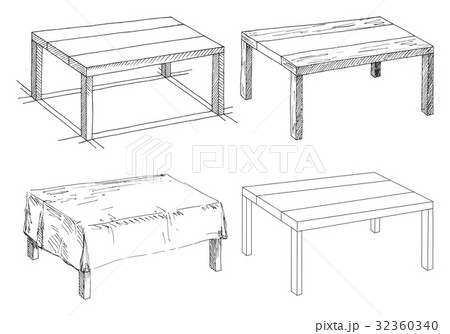 Sketch set isolated furniture. Different tables. Sketch set isolated furniture. Different tables. 32360340