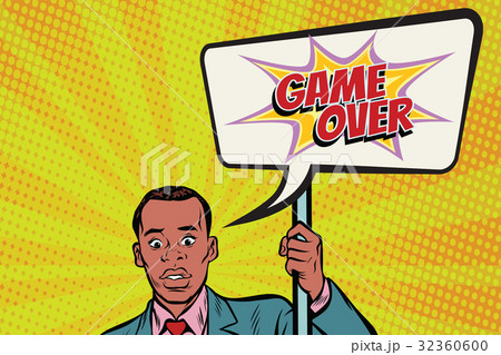 African protester businessman with a poster game African protester businessman with a poster game 32360600