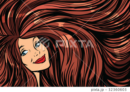 Joyful woman, background with long hair right 32360603