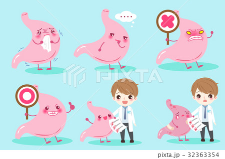 cartoon doctor with stomach 32363354