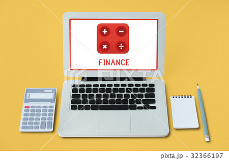 Illustration of financial trading investment calculating on laptop 32366197