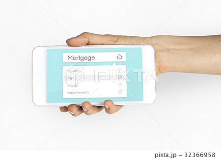 Real estate residential investment graphic on mobile phone 32366958