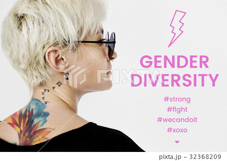 Woman standing network graphic overlay background 32368209