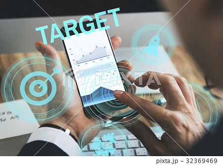 Hands working on digital device network graphic overlay Hands working on digital device network graphic overlay 32369469