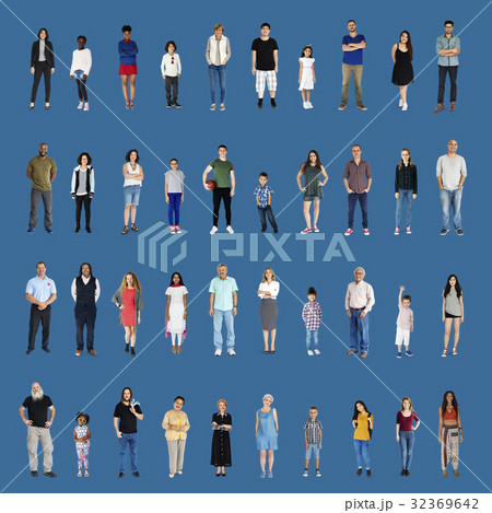 Diversity People Set Gesture Standing Together Studio Isolated Diversity People Set Gesture Standing Together Studio Isolated 32369642