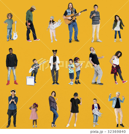 Diverse of People Enjoy Music Lifestyle Studio Isolated 32369840